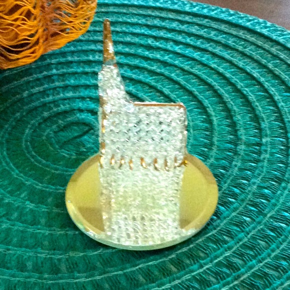 Vtg 24 Karet gold plated Spun glass church.  4”. - Picture 3 of 6